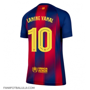 Barcelona Lamine Yamal #10 Tricou Fotbal Replică 2025-26 Femei Acasa